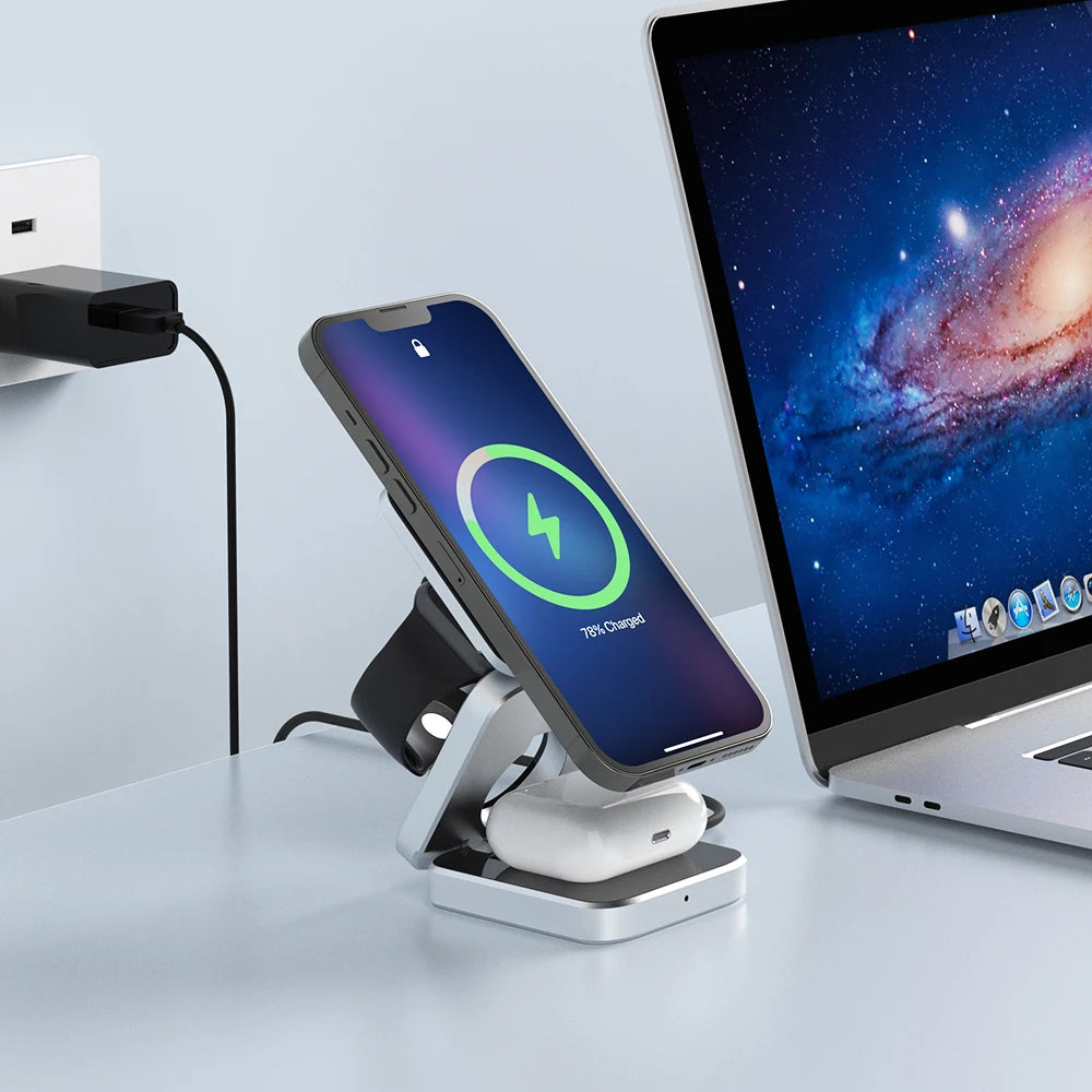 Foldox: 3-in-1 MagSafe Foldable Charger